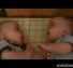 Twin Baby Boys Laughing at Each Other